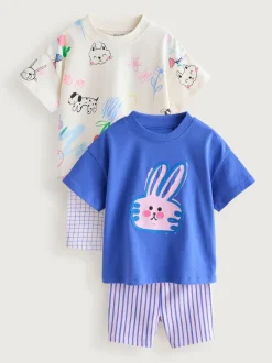 Next Bleu/Crème - Ensemble short haut et cycliste Lot de 2 (3mois7ans) Online