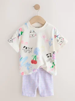 Next Bleu/Crème - Ensemble short haut et cycliste Lot de 2 (3mois7ans) Online