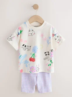 Next Bleu/Crème - Ensemble short haut et cycliste Lot de 2 (3mois7ans) Online