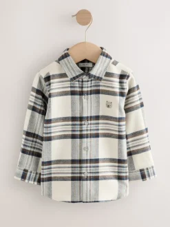 Next Bleu/Ecru - Chemise Personnage Manches longues (3mois-7ans) Clearance