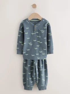 Next - Lot de 3 pyjamas oversize (9mois-10ans) Bleu/Ecru Clearance