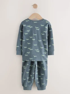 Next - Lot de 3 pyjamas oversize (9mois-10ans) Bleu/Ecru Clearance