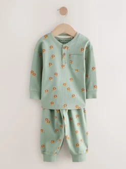 Next - Lot de 3 pyjamas oversize (9mois-10ans) Bleu/Ecru Clearance