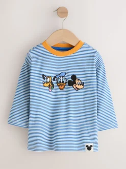 Next Bleu/Ecru - T-shirt à manches longues Mickey Mouse (3mths-8yrs) Sale