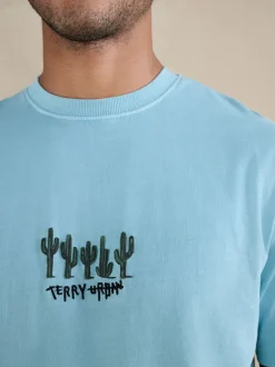 Next Bleu/Gris - Ensemble pyjama Terry Urban en jersey à manches courtes