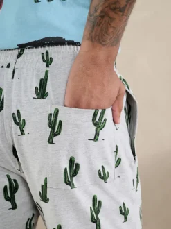 Next Bleu/Gris - Ensemble pyjama Terry Urban en jersey à manches courtes