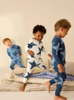Next Bleu/Marine - Lot de 3 pyjamas Snuggle (9mois-10ans) Best