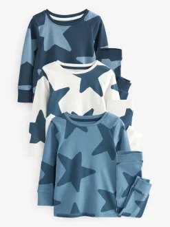 Next Bleu/Marine - Lot de 3 pyjamas Snuggle (9mois-10ans) Best