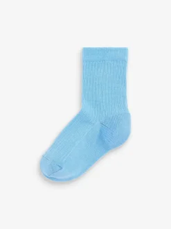 Next Bleu/Marine - Paquet de chaussettes en coton riche à fines côtes 7