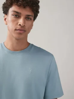 Next - Ajustement régulier - T-shirt 4 Pack Bleu/Marine/Blanc/Acier Outlet