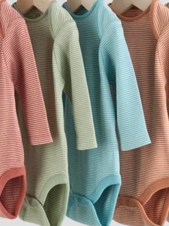 Next Bleu/marron - Lot de 5 bodys à manches longues pour bébé Sale