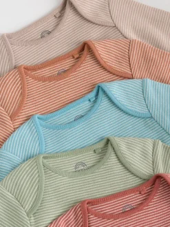 Next Bleu/marron - Lot de 5 bodys à manches longues pour bébé Sale