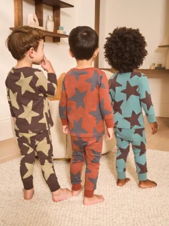 Next Bleu/marron - Lot de 3 pyjamas Snuggle (9mois-10ans) New
