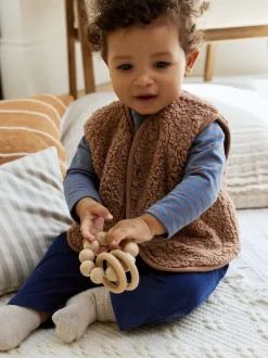Next Bleu/marron Bear Hugs Slogan Borg - Ensemble Gilet et Leggings bébé (0mois-2ans) Clearance