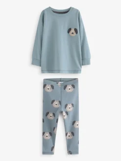Next Bleu/Marron/Kaki Vert Animal - Lot de 3 pyjamas Snuggle (9mois-8ans) Clearance