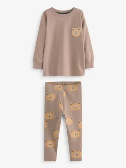 Next Bleu/Marron/Kaki Vert Animal - Lot de 3 pyjamas Snuggle (9mois-8ans) Clearance