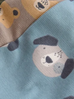 Next Bleu/Marron/Kaki Vert Animal - Lot de 3 pyjamas Snuggle (9mois-8ans) Clearance