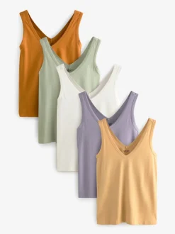 Next Bleu/Mauve/Vert pastel - Gilets de travail 5 Pack