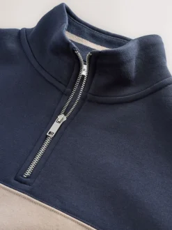 Next Bleu/neutre bleu marine - Quart de zip - Sweat-shirt color block