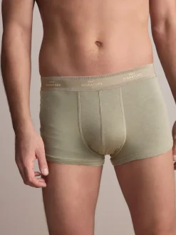 Next Bleu/Neutre/Vert - Lot de 4 boxers Signature en coton majoritaire Clearance