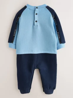 Baker by Ted Baker Bleu/Noir - Barboteuse à manches longues à panneaux New