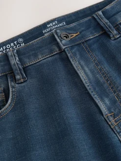 Next Bleu/Noir - - Jeans stretch de confort Coupe fuselée régulière Sale