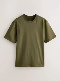 Next - Ajustement régulier - Lot de t-shirts essentiels en coton 6 Bleu/Noir/Orange/Vert/Gris/Blanc écru Outlet