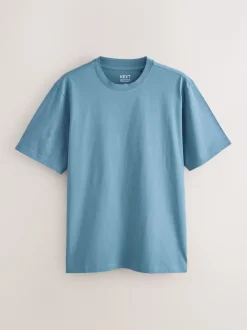 Next - Ajustement régulier - Lot de t-shirts essentiels en coton 6 Bleu/Noir/Orange/Vert/Gris/Blanc écru Outlet