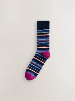 Next - Paquet de chaussettes à motifs 8 Bleu/Orange Sale