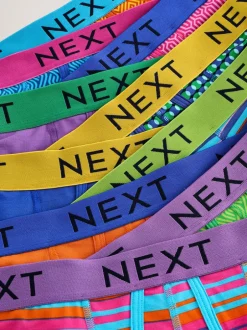 Next - Lot de 10 - Boxers avec ouverture sur le devant Bleu/Orange Pois lumineux Sale