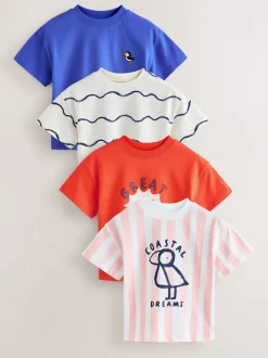 Next Bleu/Rose - Pack T-shirt 4 (3mois-7ans) Discount