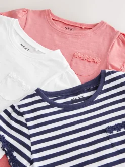 Next Bleu/rose/blanc - Lot 3 t-shirts Daisy Trim (1.5-16ans)
