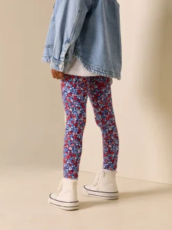 Next - Leggings (3-16ans) Bleu/Rouge Fleuri Outlet