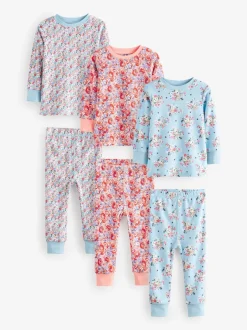 Next Bleu/Rouge Fleuri - Lot de 3 pyjamas à se blottir Cath Kidston Clearance