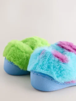 Next Bleu/vert - Chaussons Monsters Inc duveteux à semelle coupée