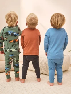 Next - Lot de 3 pyjamas Snuggle courts (9mois-10ans) Bleu/vert Hot