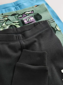 Next - Lot de 3 pyjamas Snuggle courts (9mois-10ans) Bleu/vert Hot