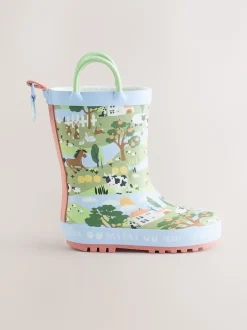 Next - Gérer Wellies Bleu/vert ferme New