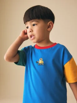 Next Bleu/vert/jaune Digger - T-shirt color block à manches courtes (3mois-7ans) (3mois-7ans) New