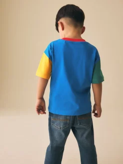 Next Bleu/vert/jaune Digger - T-shirt color block à manches courtes (3mois-7ans) (3mois-7ans) New
