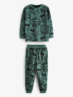 Next - Lot de 3 pyjamas à manches longues (3-16ans) Bleu/Vert/Neutre Personnage Hot