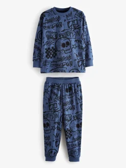 Next - Lot de 3 pyjamas à manches longues (3-16ans) Bleu/Vert/Neutre Personnage Hot