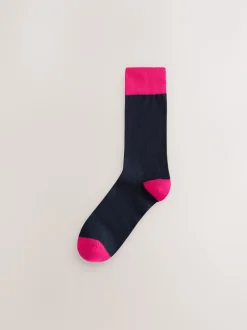 Next - Lot de 7 - Chaussettes riches en coton pour homme Bleu/vert/orange à pois Online