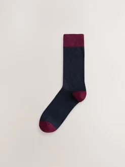 Next - Lot de 7 - Chaussettes riches en coton pour homme Bleu/vert/orange à pois Online