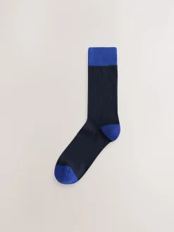 Next - Lot de 7 - Chaussettes riches en coton pour homme Bleu/vert/orange à pois Online