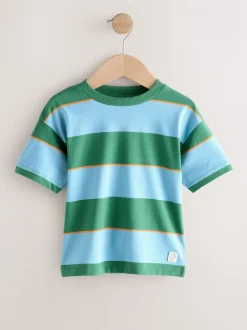 Next Bleu/Vert/Orange - T-shirt Rayure Manches courtes (3mois-7ans) (3mois-7ans) Discount