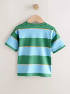 Next Bleu/Vert/Orange - T-shirt Rayure Manches courtes (3mois-7ans) (3mois-7ans) Discount