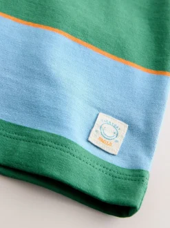 Next Bleu/Vert/Orange - T-shirt Rayure Manches courtes (3mois-7ans) (3mois-7ans) Discount