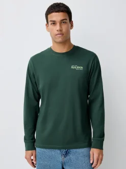 Next Bleu/Vert/Pierre - T-shirt graphique décontracté à manches longues en lots Hot