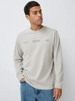 Next Bleu/Vert/Pierre - T-shirt graphique décontracté à manches longues en lots Hot